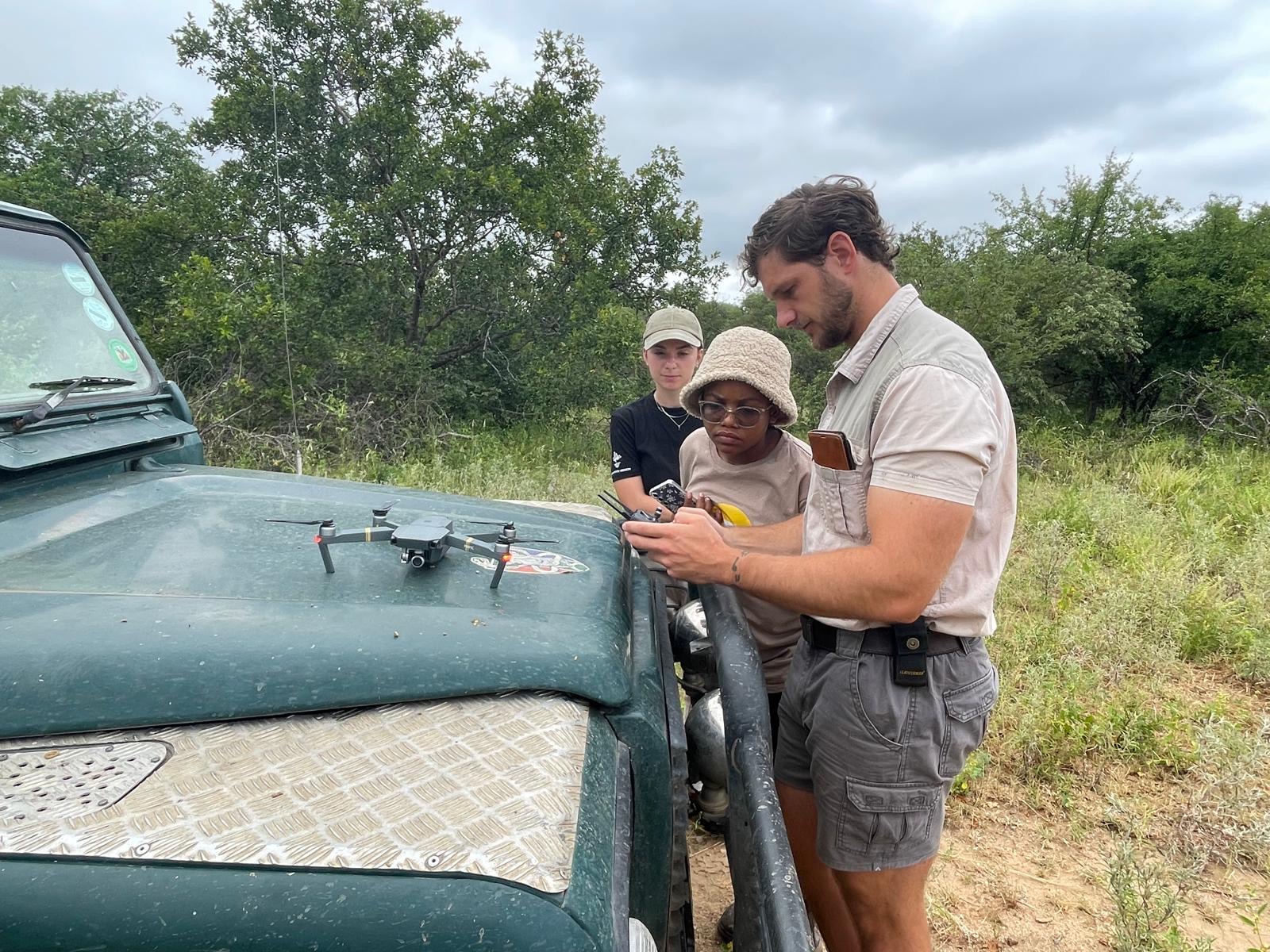 Drone in action for wildlife conservation