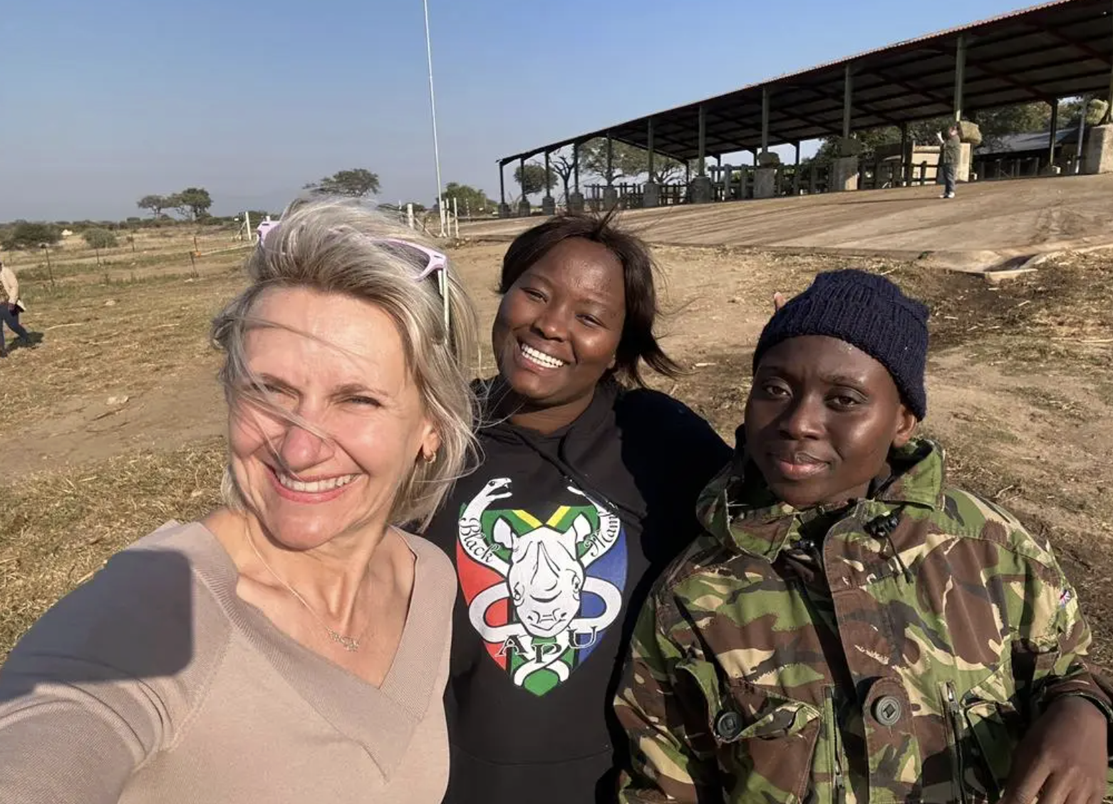 Adine Lewyn with Black Mambas anti-poaching rangers