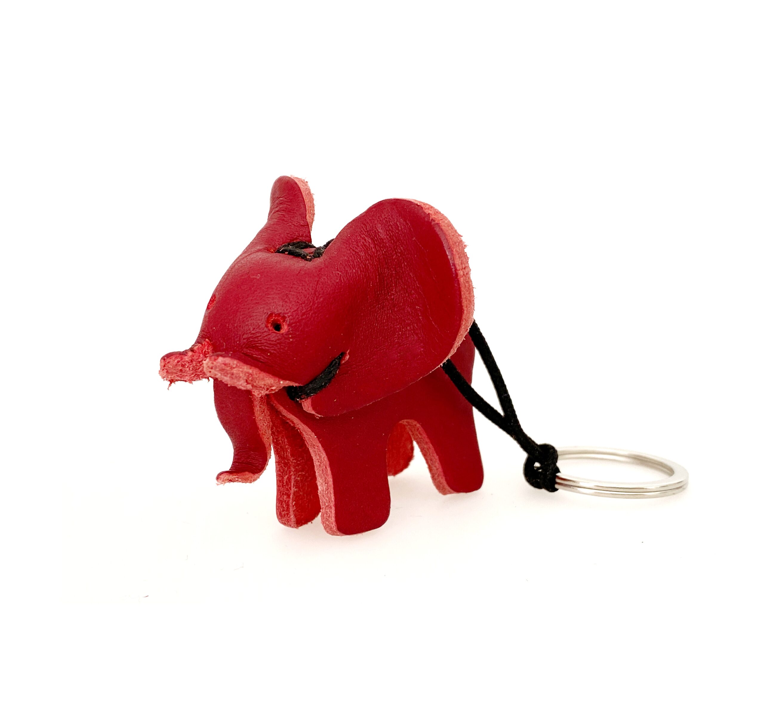 Leather Keyring Red