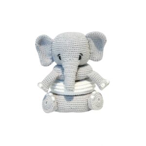 Elephant Stacking Rings Toy Grey