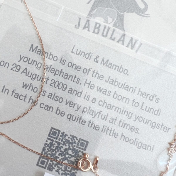 Rose Gold Necklace with Rose Gold Mom Baby Elephant Pendant